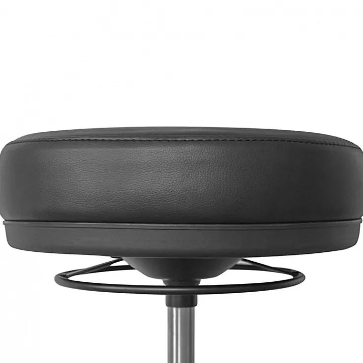 Drehhocker mit Fußstütze schwarz