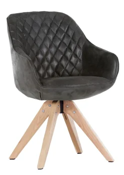 INTERhome Drehstuhl COOL anthrazit used Optik/Eiche massiv natur lackiert