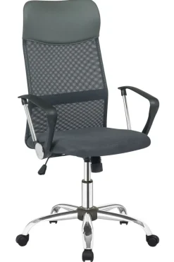 Drehstuhl mit Armlehnen Chromfarbig/ Grau