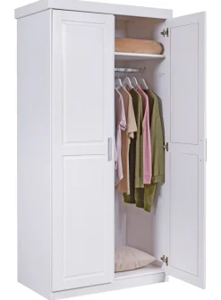 Drehtürenschrank LEONARD 95 x 190 cm weiß