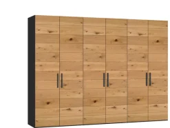 QUARTIER Drehtürenschrank LONGLINE VI schwarz/ braun