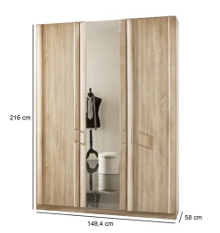 Drehtürenschrank MERAN braun