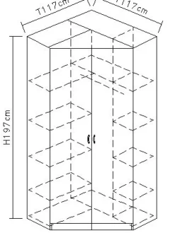 QUARTIER Eckschrank CASE 117 x 117 cm Sonoma Eiche/Alpinweiß