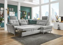YoungLife by systempolster Ecksofa SEVRAN mit Schlaffunktion 242 x 210 cm alu