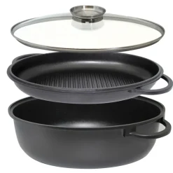 ELO mit Freude kochen! ELO Bräter ALUCAST 3-teilig Aluminiumguss schwarz