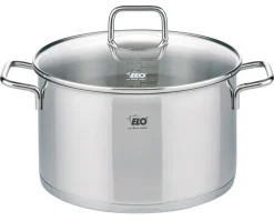 ELO mit Freude kochen! ELO Kochtopf mit Glasdeckel CITRIN 24 cm Edelstahl silber