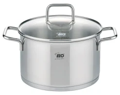 ELO mit Freude kochen! ELO Kochtopf mit Glasdeckel CITRIN 20 cm Edelstahl silber