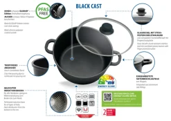 ELO mit Freude kochen! ELO Topf-Set BLACK CAST 4-teilig Aluguss schwarz