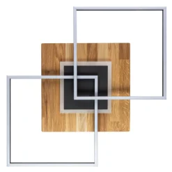 ELOBRA LED Deckenlampe PANAMA II 61 x 61 cm schwarz /Holz