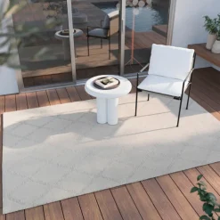 ESPRIT Outdoorteppich RHOMB 80 x 150 cm beige/grau