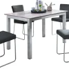 Esstisch 130 x 80 cm NB Betonoptik foliert/Metall grau gepulvert