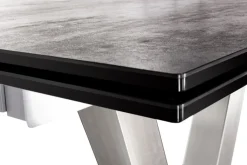 CASAVANTI Esstisch 160-240 x 90 cm Oxydo Darknight / Edelstahl