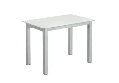Esstisch DASH 130-190 x 80 cm Glasplatte weiß
