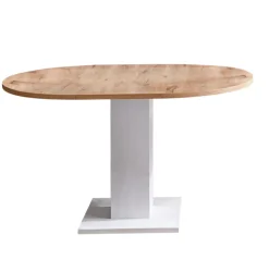 QUARTIER Esstisch TAPAS Ø 90-130 x 90 cm braun/weiß