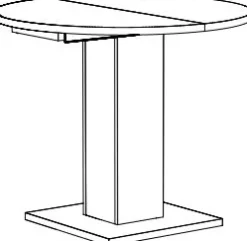 QUARTIER Esstisch TAPAS Ø 90-130 x 90 cm braun/weiß