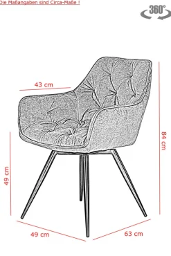QUARTIER Esszimmerstuhl FLORENTINA 2er Set anthrazit