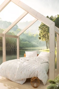 ESTELLA NATÜRLICH Baumwoll-Bettwäsche MARIBO 135 x 200 cm weiß