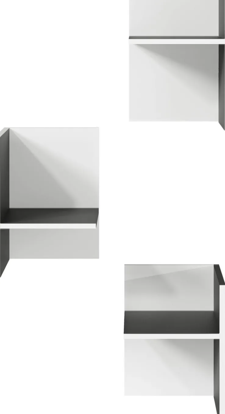 Facheinsätze PASADENA 3-teilig Graphit/ Weiß