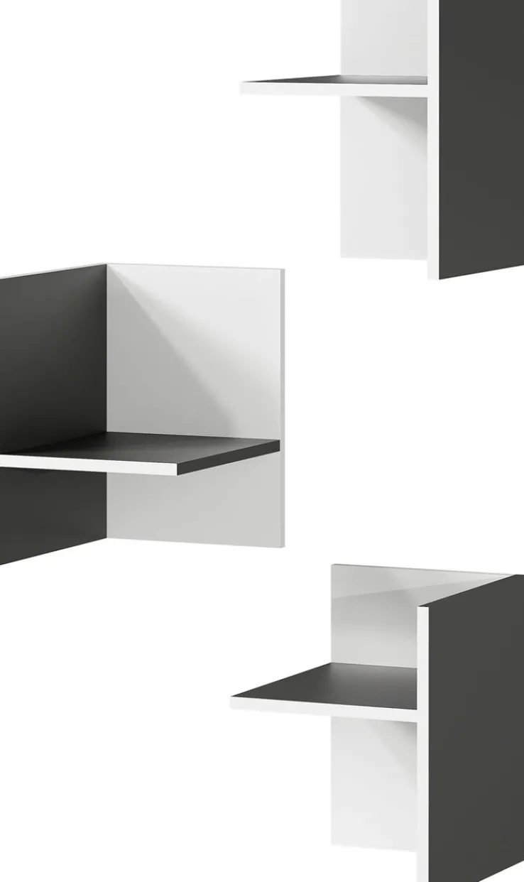 Facheinsätze PASADENA 3-teilig Graphit/ Weiß