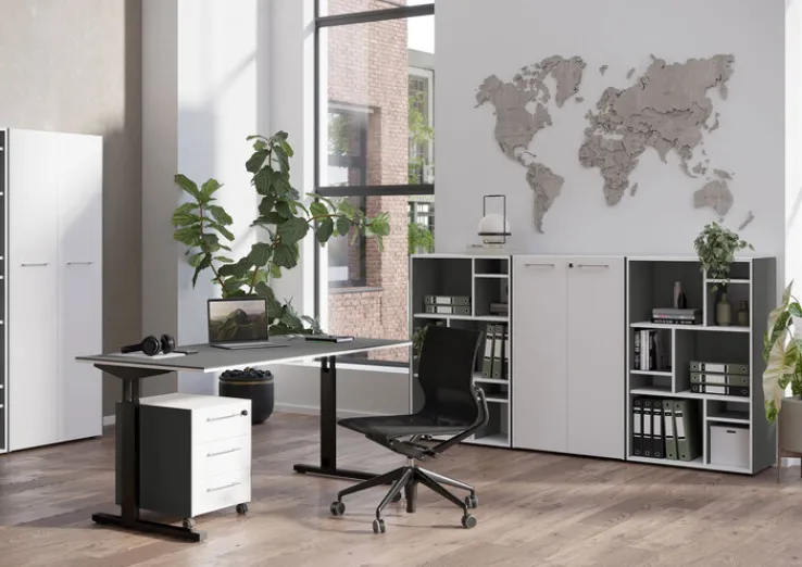 Facheinsätze PASADENA 3-teilig Graphit/ Weiß