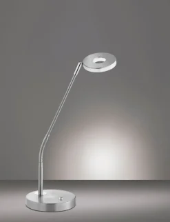 FISCHER & HONSEL CCT LED Tischlampe DENT nickelfarbig