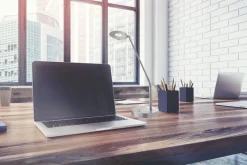 FISCHER & HONSEL CCT LED Tischlampe DENT nickelfarbig