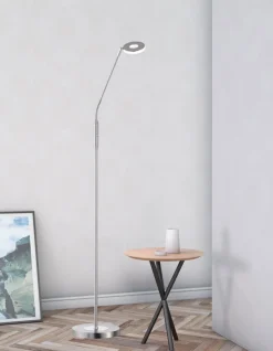FISCHER & HONSEL LED Stehleuchte DENT 1-flg nickelfarbig