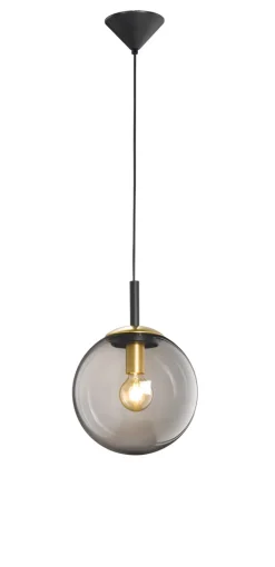 FISCHER & HONSEL Retrofit Pendlleuchte DINI 25 cm Rauchglas