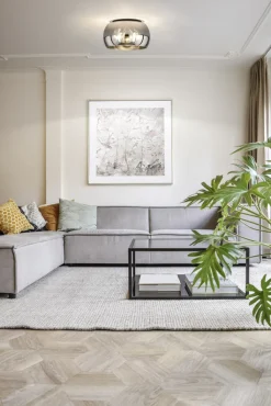 FISCHER & HONSEL Retrofit Deckenlampe DIMA 40 cm sandschwarz /rauchfarbig