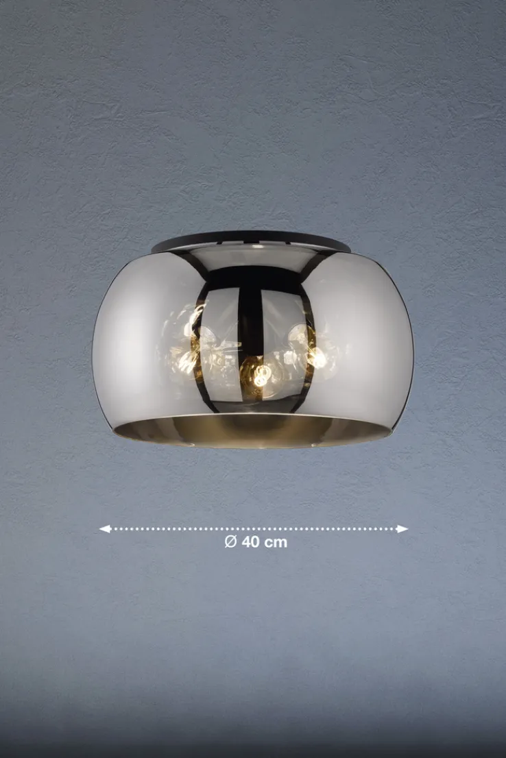 FISCHER & HONSEL Retrofit Deckenlampe DIMA 40 cm sandschwarz /rauchfarbig