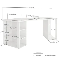 Gaming Tisch PIPPO 205 x 91 cm schwarz