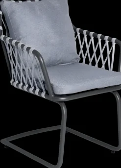 Garden FLAIR Gartenstuhl RIKA 2er Set anthrazit /Rope grau