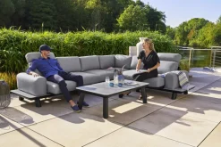 Garden FLAIR Living Gartenlounge RUNE 3-tlg schwarz /grau