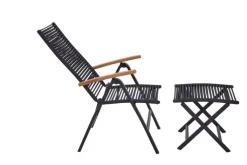Garden FLAIR Positionsstuhl Garten LEIF schwarz /Rope