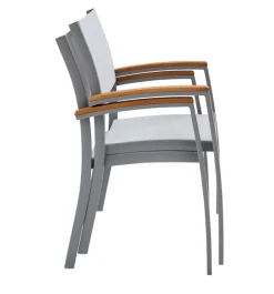 Garden FLAIR Stapelstuhl Garten SALZBURG 88 cm Alu /hellgrau