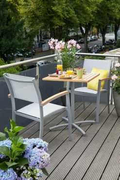 Garden FLAIR Stapelstuhl Garten SALZBURG 88 cm Alu /hellgrau