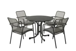 Garden FLAIR Stapelstuhl Garten REPTON ROPE 2er Set anthrazit /hellgrau