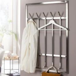 Garderobe 60 x 100 cm silberfarbig
