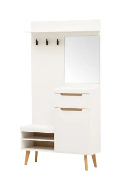 Garderobe SVANTE_TORGE 107 x 197 cm weiß/braun