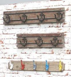 Garderobenleiste SAILOR 4 66 x 14 x 7 cm Massiv braun