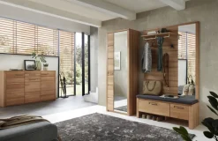 Garderobenpaneel 120 x 157 cm Front Kernbuche massiv lackiert