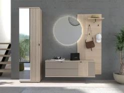 Garderobenpaneel 70 x 175 cm Riva-Eiche-Dekor/schwarz