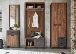 Garderobenpaneel DETROIT 90 x 138 cm Spiegelglas/braun/anthrazit