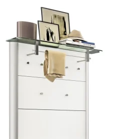 Garderobenpaneel ENTRY Weiß/ Alu geriffelt