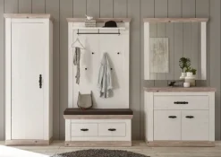 Garderobenpaneel FLORENZ 107 x 153 cm weiß/braun