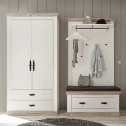 Garderobenpaneel FLORENZ 107 x 153 cm weiß/braun