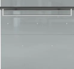 Garderobenpaneel LEVIN 97 x 96 cm Glasfront Silbergrau/Graphit