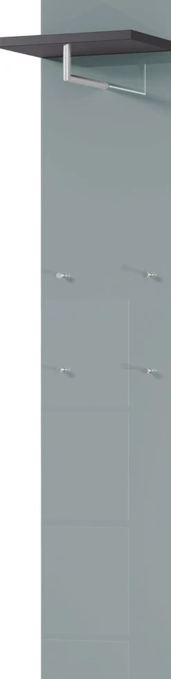 Garderobenpaneel SIRIANO 39 x 190 cm silbergrau/ anthrazit