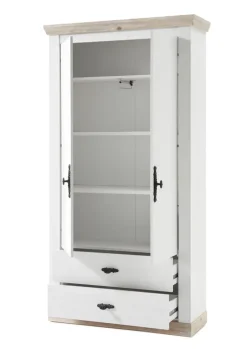 Garderobenschrank FLORENZ 107 x 201 cm weiß/braun