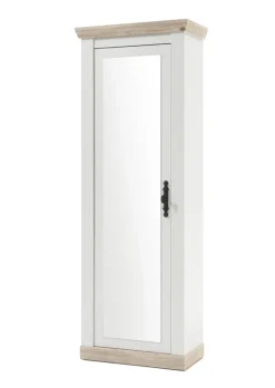 Garderobenschrank FLORENZ mit Spiegel 73 x 201 cm weiß/braun